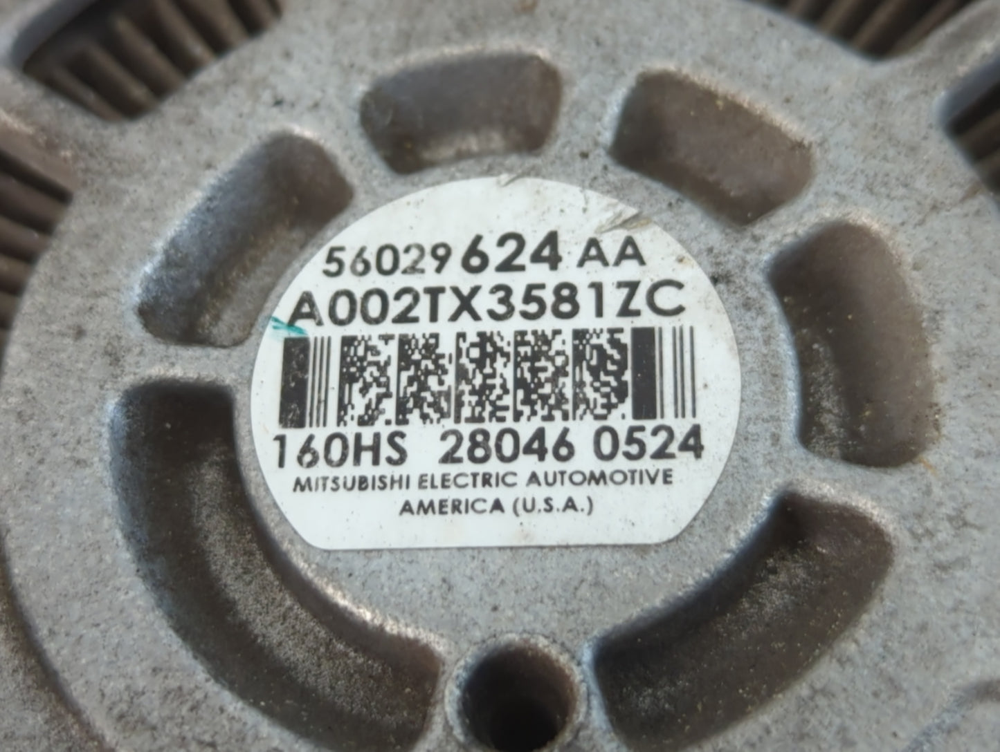 2015-2017 Chrysler 200 Alternator Replacement Generator Charging Assembly Engine OEM P/N:56029624AA Fits OEM Used Auto Parts