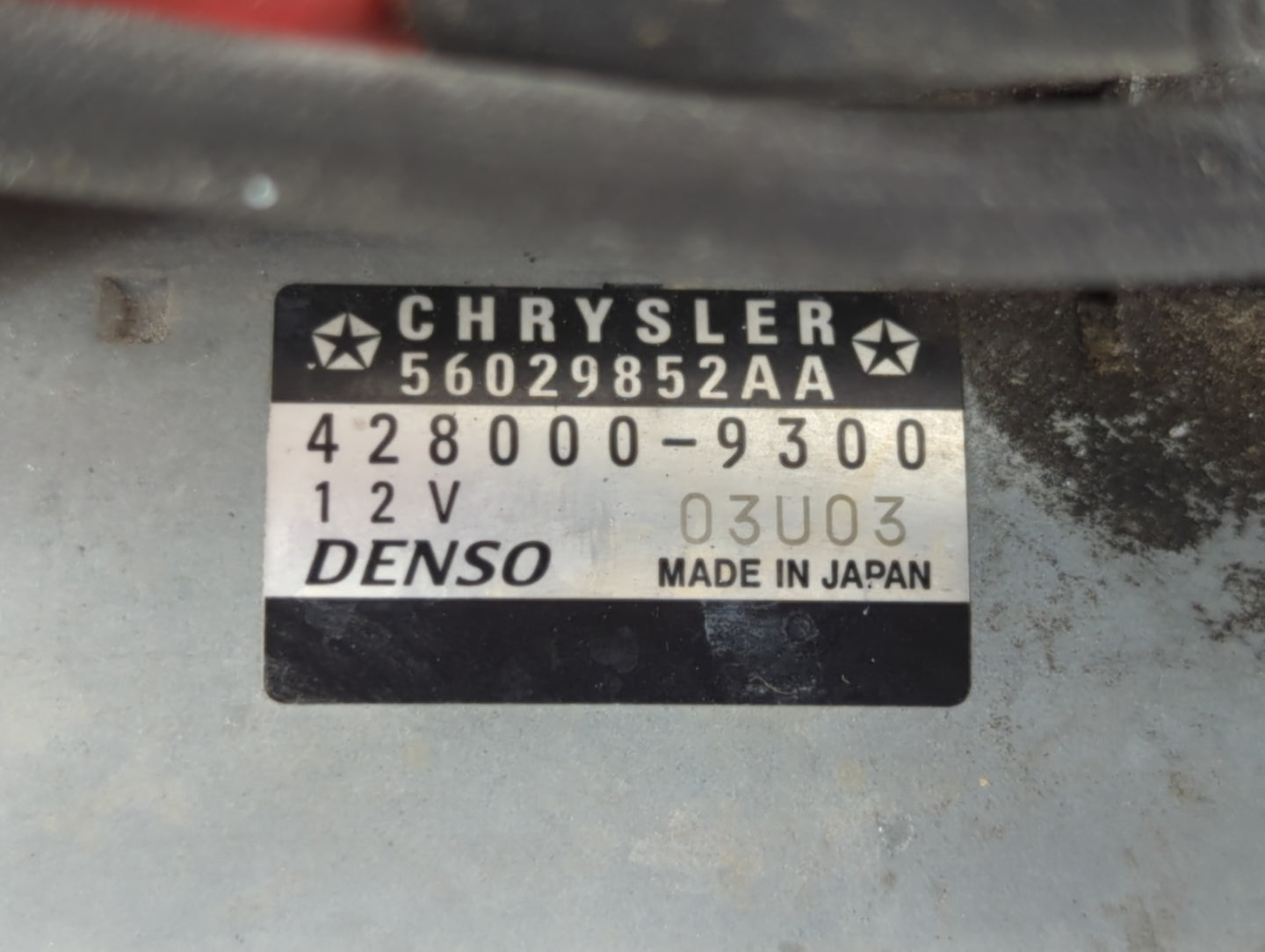 2017 Chrysler 300 Car Starter Motor Solenoid OEM P/N:56029852AA Fits OEM Used Auto Parts - Oemusedautoparts1.com