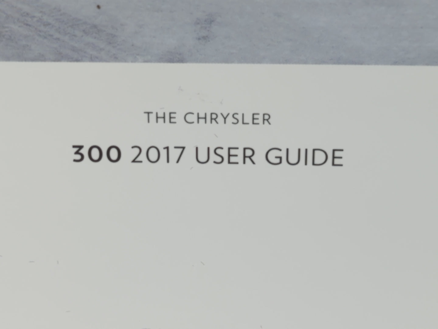 2017 Chrysler 300 Owners Manual Book Guide P/N:17C481-926-AA OEM Used Auto Parts - Oemusedautoparts1.com