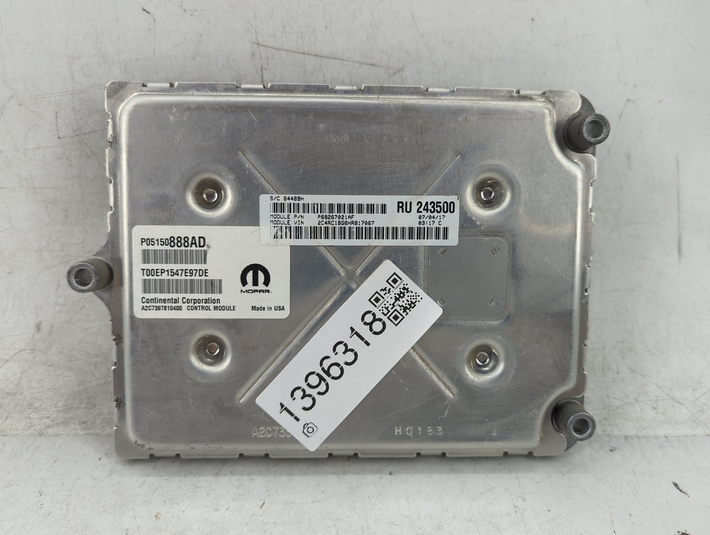 2017 Chrysler Pacifica PCM Engine Control Computer ECU ECM PCU OEM P/N:05150888AD Fits OEM Used Auto Parts - Oemusedautopart