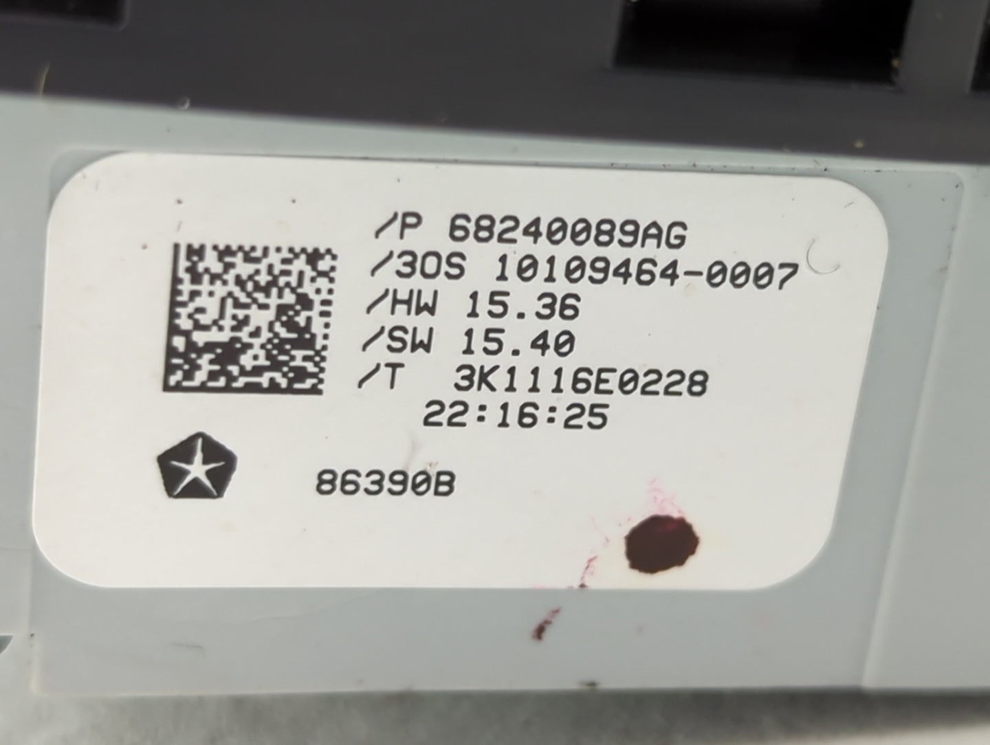 2017 Chrysler Pacifica Climate Control Module Temperature AC/Heater Replacement P/N:68240089AG Fits OEM Used Auto Parts - Oe