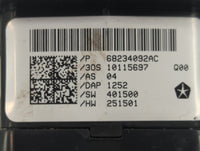 2017-2022 Chrysler Pacifica Master Power Window Switch Replacement Driver Side Left P/N:68234092AC Fits OEM Used Auto Parts 