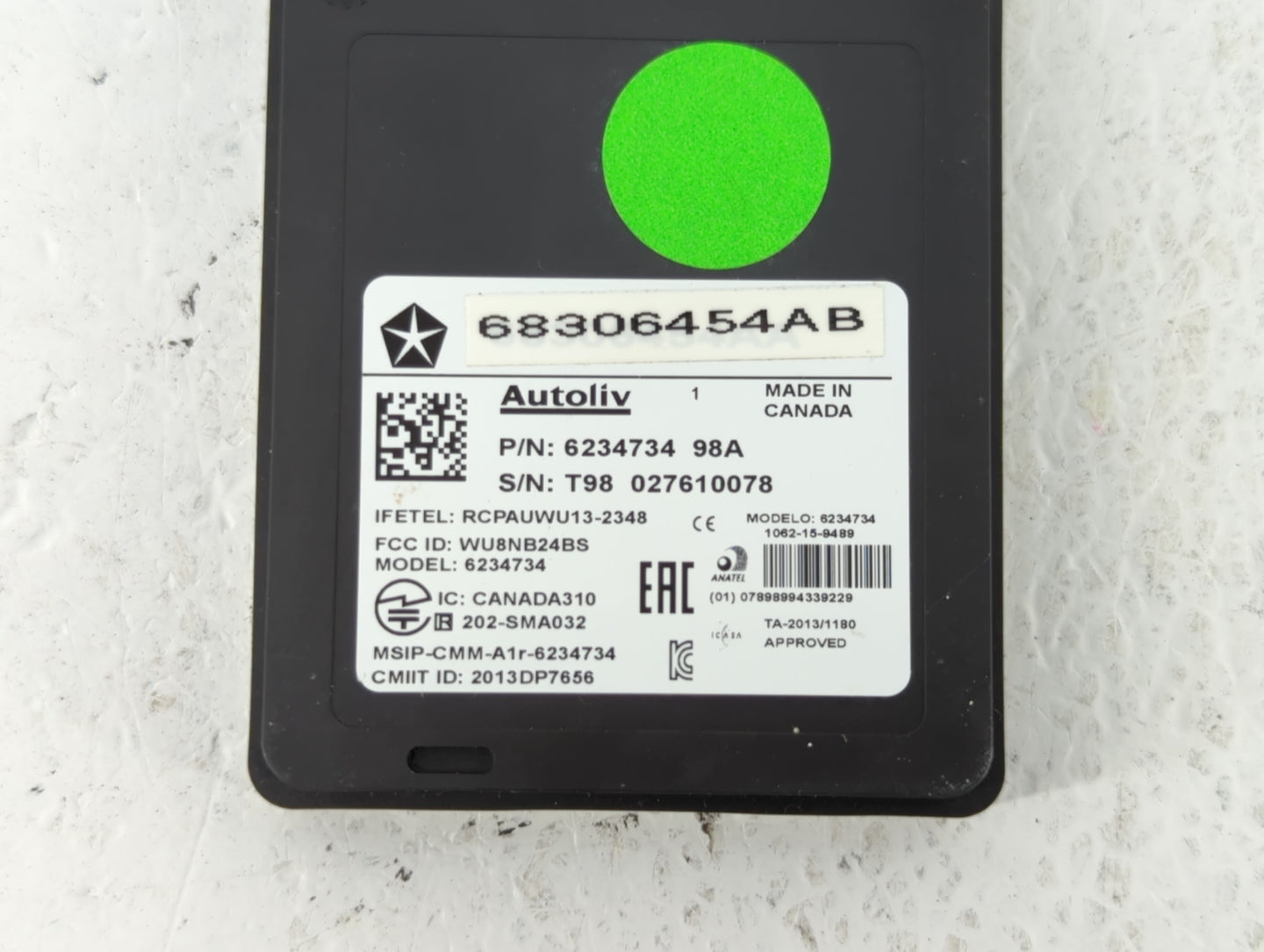 2017 Chrysler Pacifica Chassis Control Module Ccm Bcm Body Control - Oemusedautoparts1.com