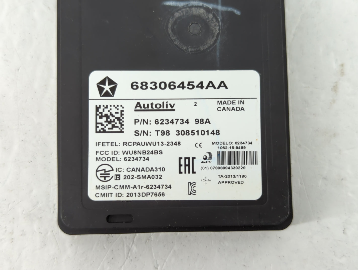 2017 Chrysler Pacifica Chassis Control Module Ccm Bcm Body Control - Oemusedautoparts1.com