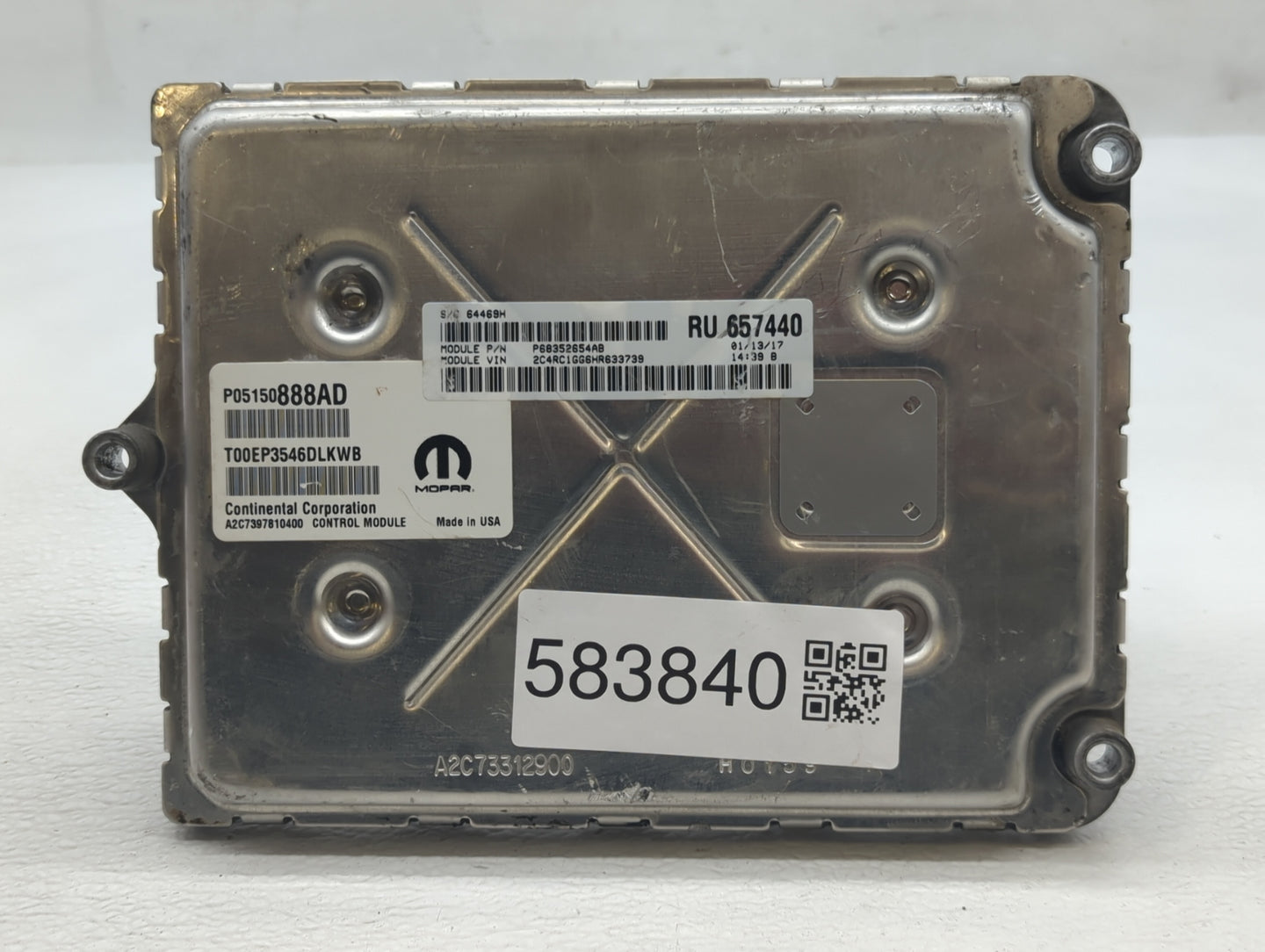 2017 Chrysler Pacifica PCM Engine Control Computer ECU ECM PCU OEM P/N:P05150888AD Fits OEM Used Auto Parts - Oemusedautopar