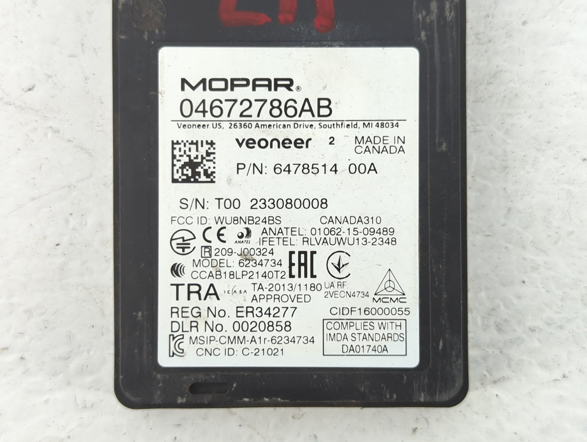 2024 Chrysler Pacifica Chassis Control Module Ccm Bcm Body Control - Oemusedautoparts1.com