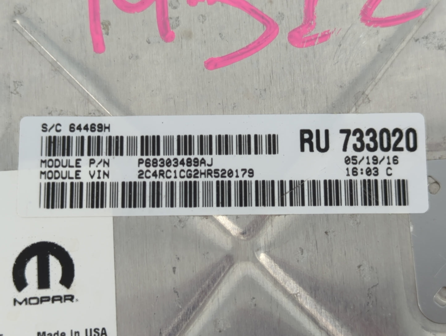 2017 Chrysler Pacifica PCM Engine Control Computer ECU ECM PCU OEM P/N:05150888AD Fits OEM Used Auto Parts - Oemusedautopart