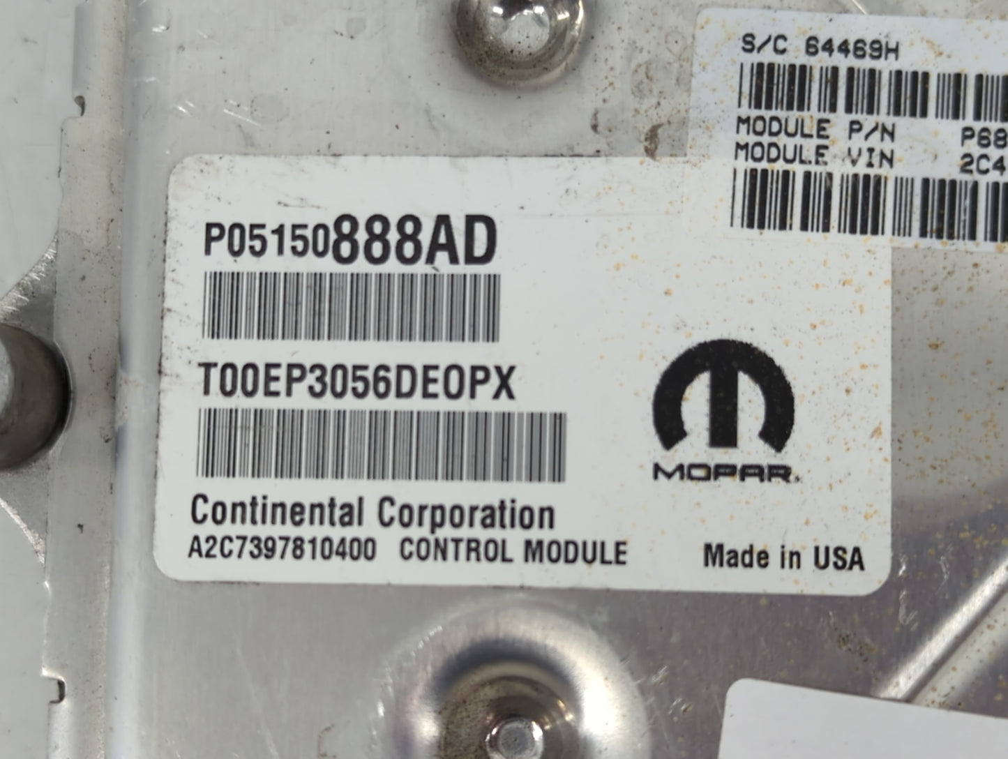 2017 Chrysler Pacifica PCM Engine Control Computer ECU ECM PCU OEM P/N:P05150888AD Fits OEM Used Auto Parts - Oemusedautopar