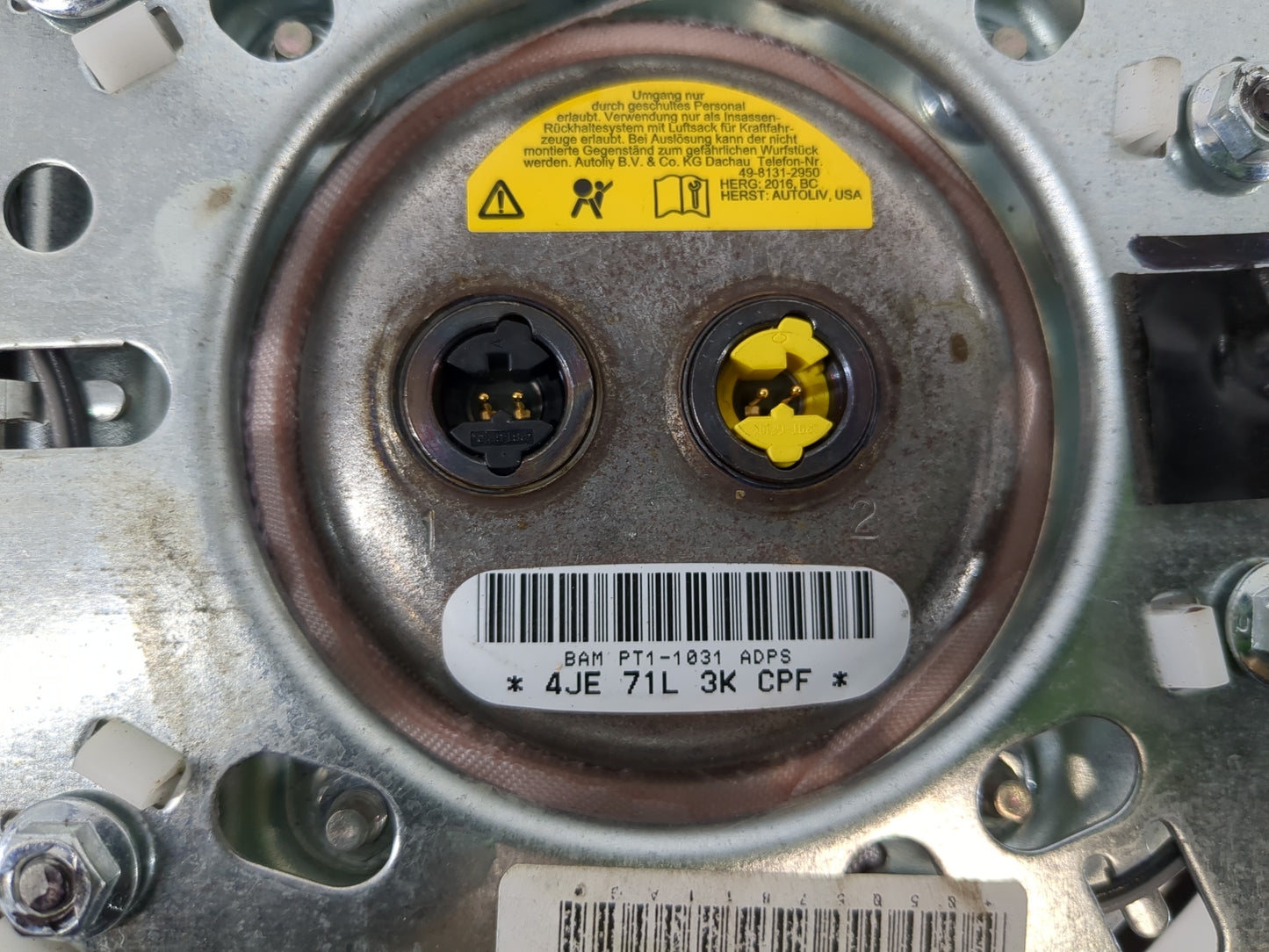 2017 Dodge Caravan Air Bag Driver Left Steering Wheel Mounted P/N:P1QK29DX9AH Fits Fits 2013 2014 2015 2016 2018 2019 2020 O