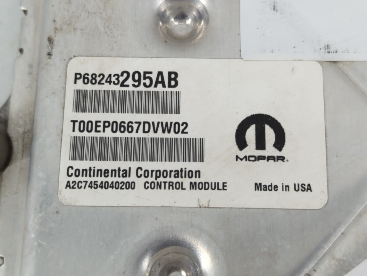 2017 Dodge Caravan PCM Engine Control Computer ECU ECM PCU OEM P/N:P68243295AB Fits Fits 2016 2018 2019 2020 OEM Used Auto P