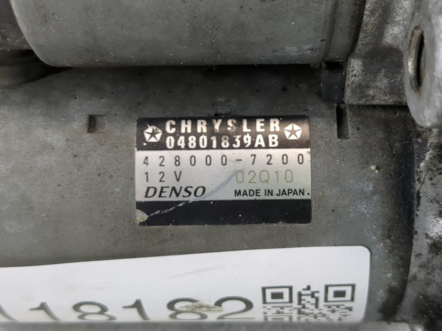 2017 Dodge Caravan Car Starter Motor Solenoid OEM P/N:428000-7200 04801839AB Fits OEM Used Auto Parts - Oemusedautoparts1.co