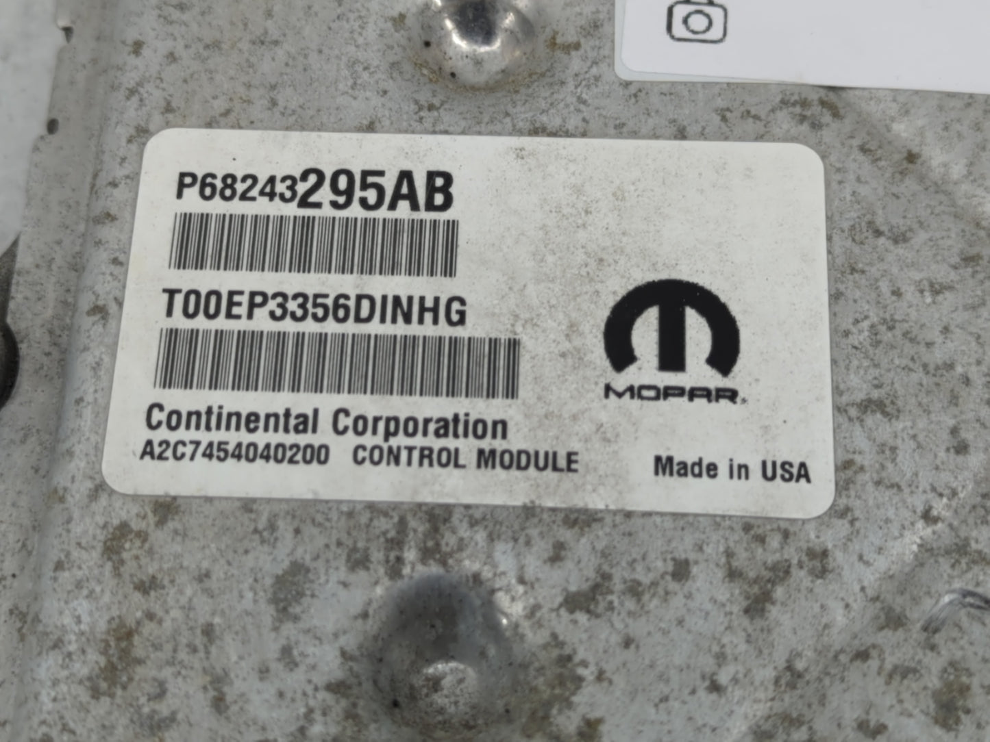 2017 Dodge Caravan PCM Engine Control Computer ECU ECM PCU OEM P/N:68243295AB Fits Fits 2016 2018 2019 2020 OEM Used Auto Pa
