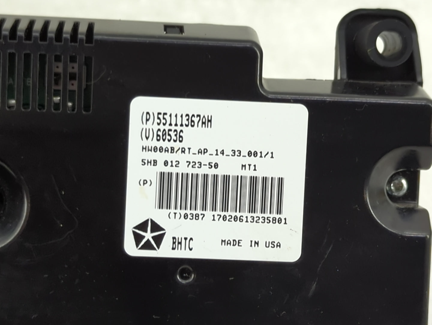 2017 Dodge Caravan Climate Control Module Temperature AC/Heater Replacement P/N:55111367AH Fits OEM Used Auto Parts - Oemuse