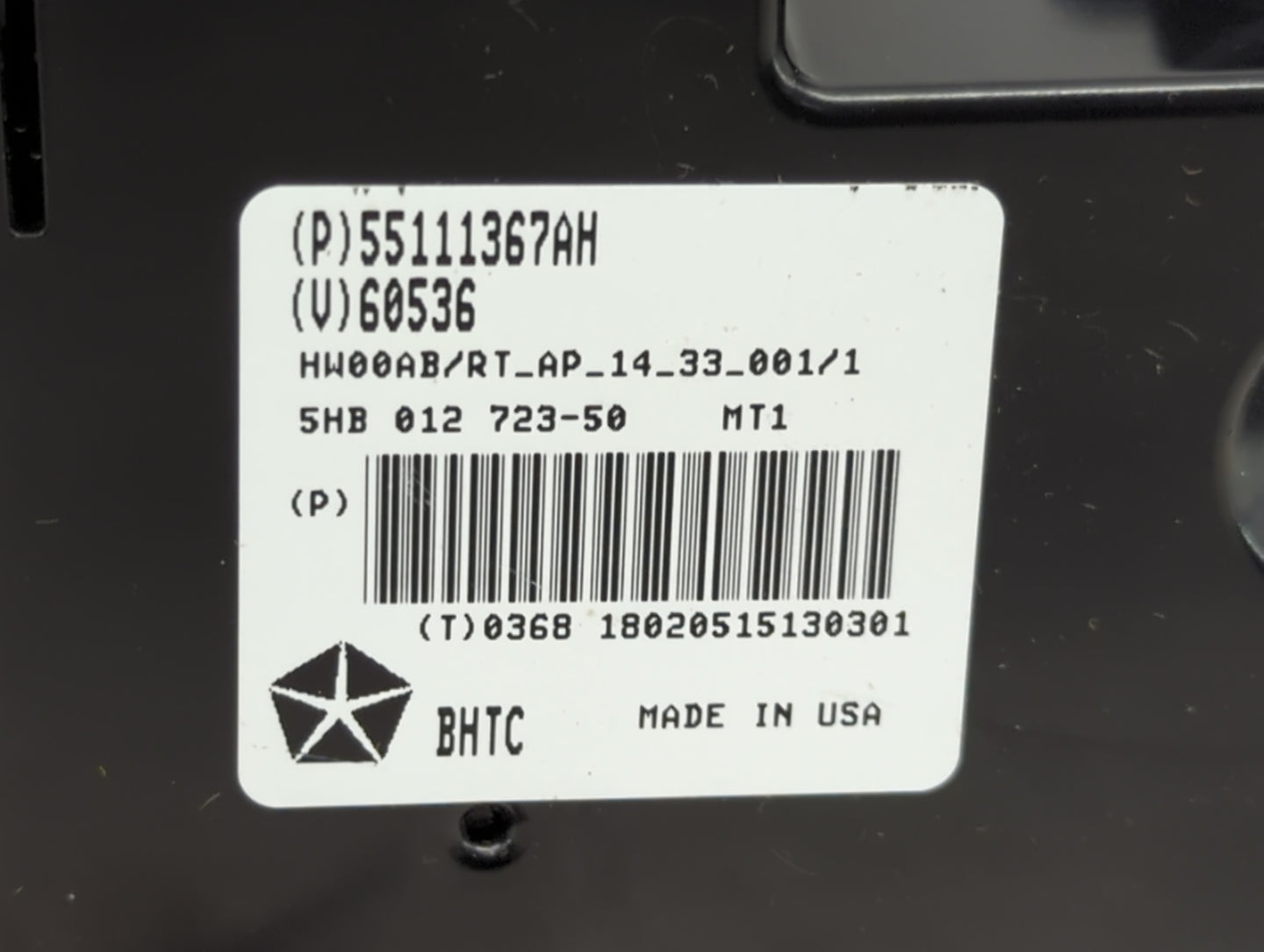 2017 Dodge Caravan Climate Control Module Temperature AC/Heater Replacement P/N:55111367AH Fits OEM Used Auto Parts - Oemuse
