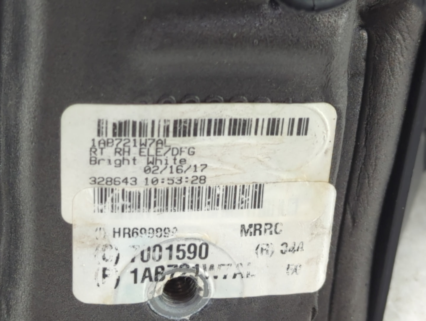 2017 Dodge Caravan Passenger Side View Mirror - Right Door Mirror OEM Used - Oemusedautoparts1.com