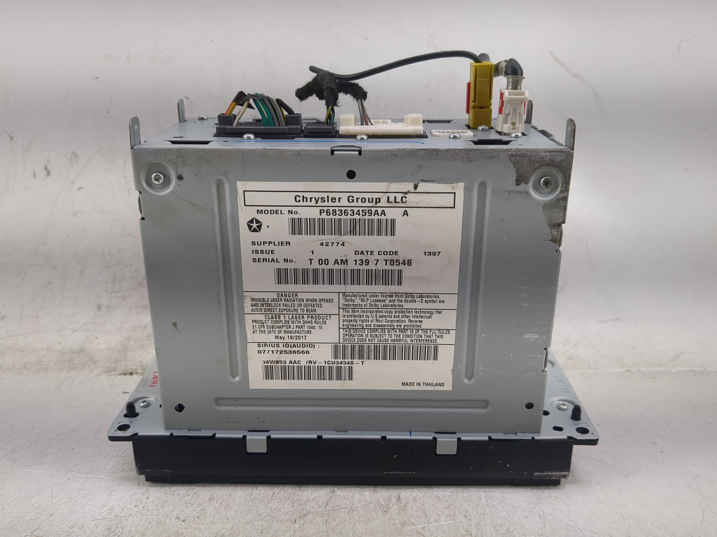 2017 Dodge Caravan Radio AM FM Cd Player Receiver Replacement P/N:P68363459AA Fits Fits 2012 2013 2014 2015 2016 2018 2019 2