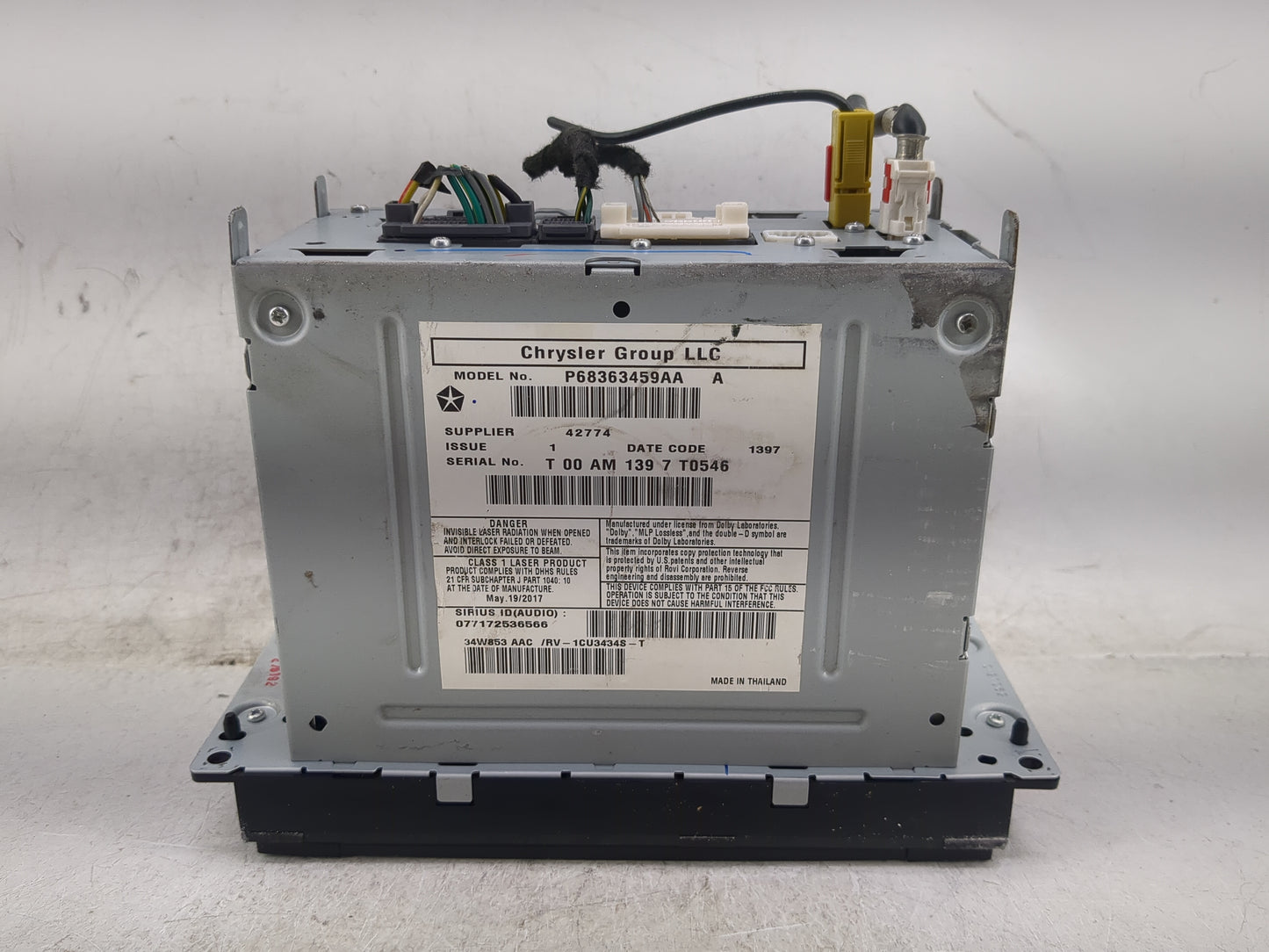 2017 Dodge Caravan Radio AM FM Cd Player Receiver Replacement P/N:P68363459AA Fits Fits 2012 2013 2014 2015 2016 2018 2019 2