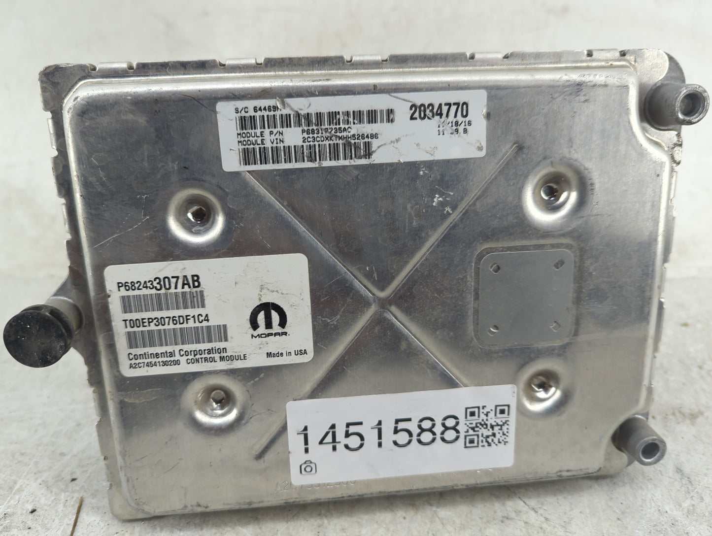 2016-2017 Dodge Charger PCM Engine Control Computer ECU ECM PCU OEM P/N:P68243307AB Fits Fits 2016 2017 OEM Used Auto Parts 