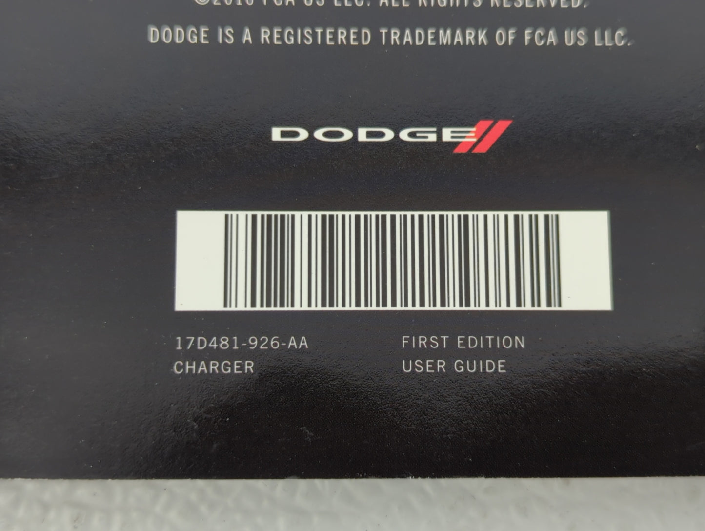 2017 Dodge Charger Owners Manual Book Guide OEM Used Auto Parts - Oemusedautoparts1.com