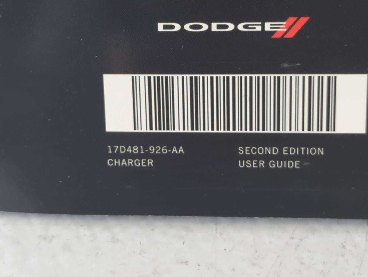 2017 Dodge Charger Owners Manual Book Guide P/N:17D481-926-AA OEM Used Auto Parts - Oemusedautoparts1.com