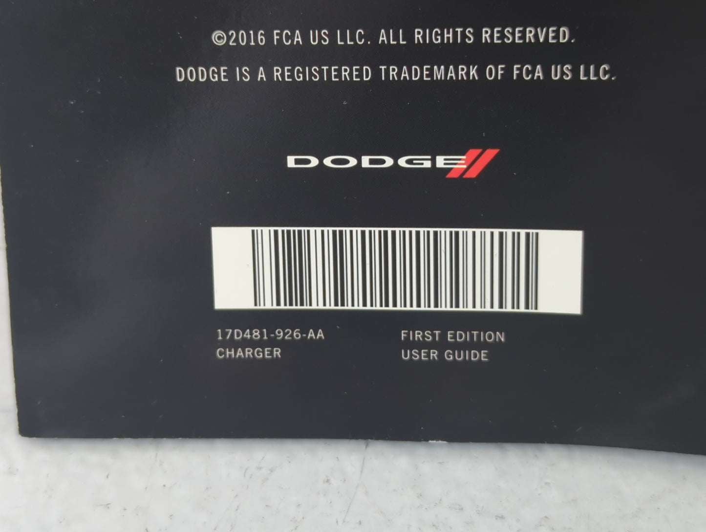2017 Dodge Charger Owners Manual Book Guide P/N:17D481-926-AA OEM Used Auto Parts - Oemusedautoparts1.com