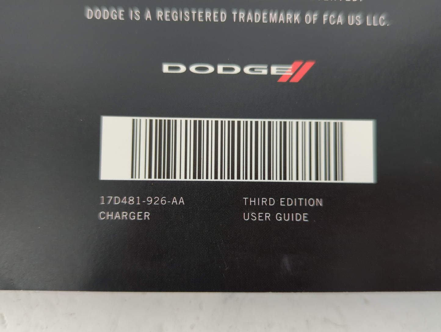 2017 Dodge Charger Owners Manual Book Guide P/N:17D481-926-AA OEM Used Auto Parts - Oemusedautoparts1.com
