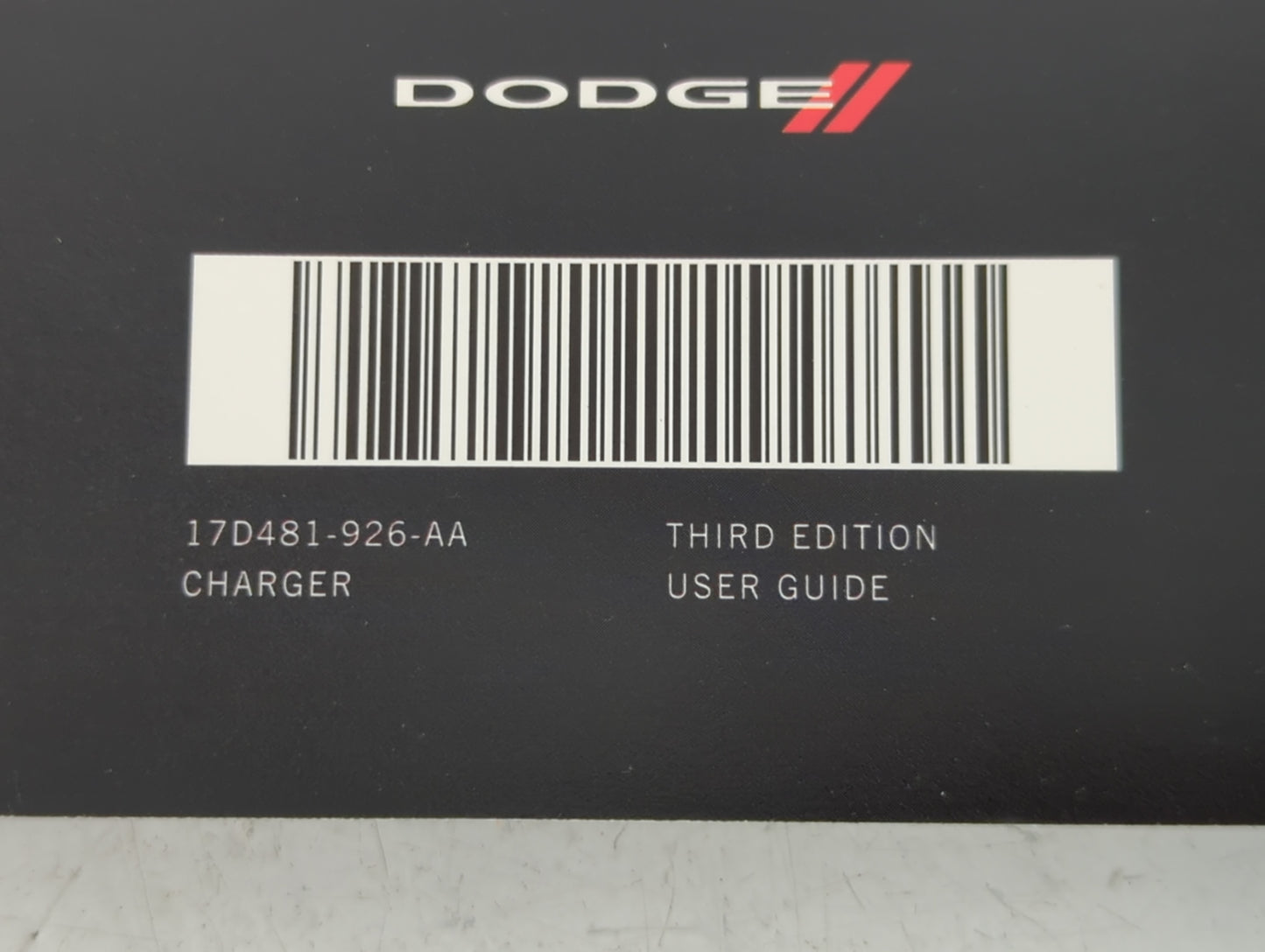 2017 Dodge Charger Owners Manual Book Guide P/N:17D481-926-AA OEM Used Auto Parts - Oemusedautoparts1.com