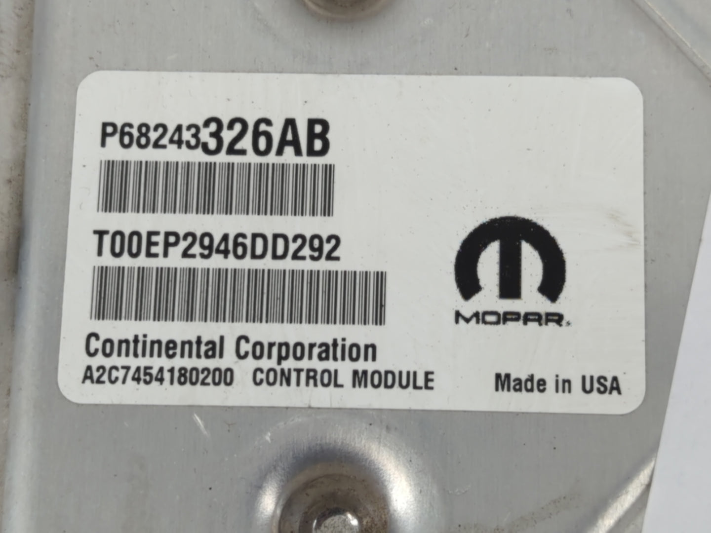 2016-2017 Dodge Durango PCM Engine Control Computer ECU ECM PCU OEM P/N:P68243326AB Fits Fits 2016 2017 OEM Used Auto Parts 