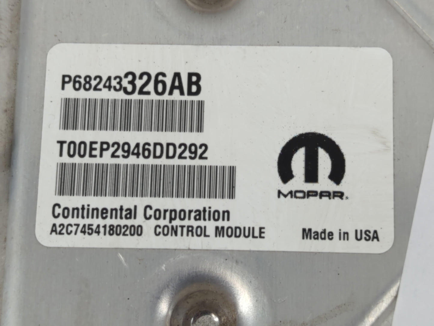 2016-2017 Dodge Durango PCM Engine Control Computer ECU ECM PCU OEM P/N:P68243326AB Fits Fits 2016 2017 OEM Used Auto Parts 