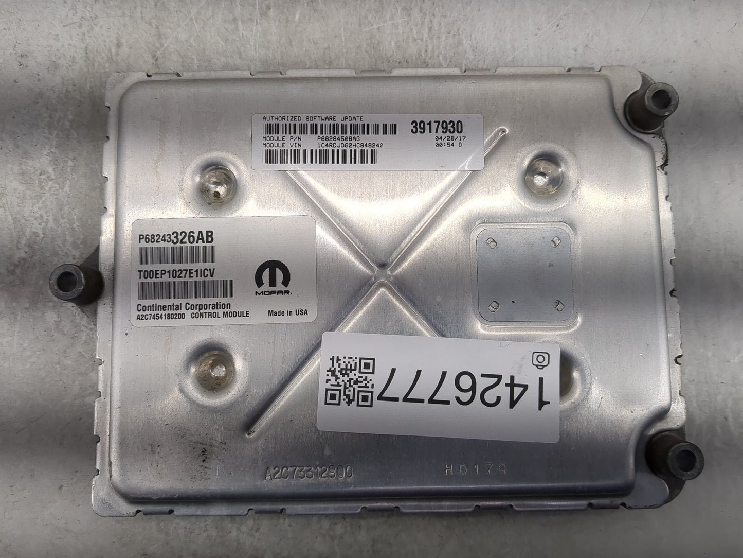 2016-2017 Dodge Durango PCM Engine Control Computer ECU ECM PCU OEM P/N:68243326AB Fits Fits 2016 2017 OEM Used Auto Parts -