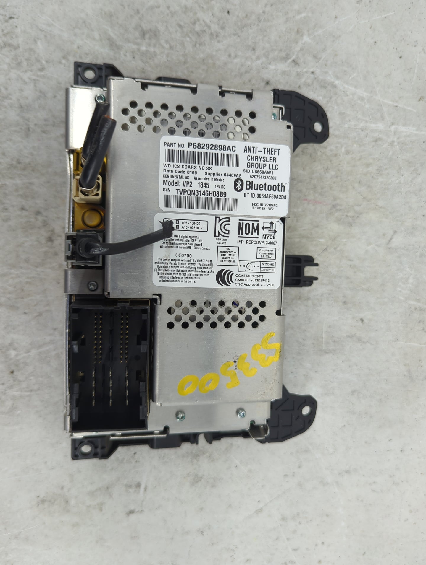 2017 Dodge Durango Radio AM FM Cd Player Receiver Replacement P/N:P68292898AC VP2 Fits OEM Used Auto Parts - Oemusedautopart