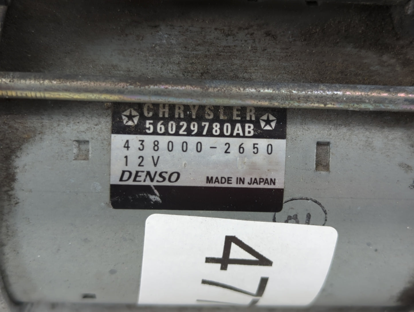 2017 Dodge Durango Car Starter Motor Solenoid OEM P/N:56029780AB Fits OEM Used Auto Parts - Oemusedautoparts1.com