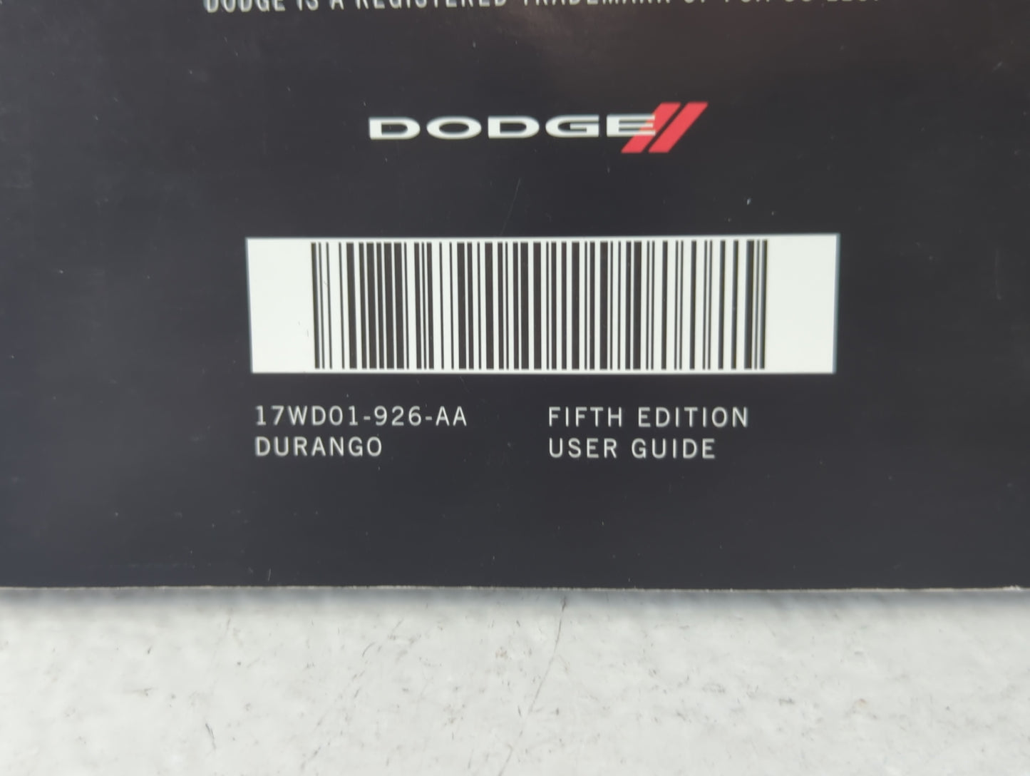 2017 Dodge Durango Owners Manual Book Guide P/N:17WD01-926-AA OEM Used Auto Parts - Oemusedautoparts1.com