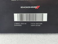 2017 Dodge Durango Owners Manual Book Guide P/N:17WD01-926-AA OEM Used Auto Parts - Oemusedautoparts1.com