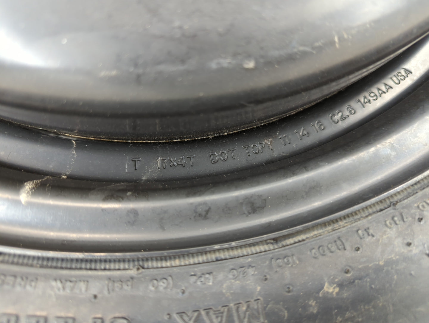 2012-2020 Dodge Grand Caravan Spare Donut Tire Wheel Rim Oem - Oemusedautoparts1.com