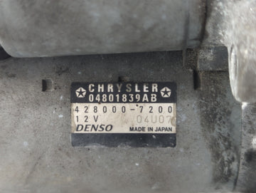 2011-2020 Dodge Grand Caravan Car Starter Motor Solenoid OEM P/N:428000-7200 04801839AB Fits OEM Used Auto Parts