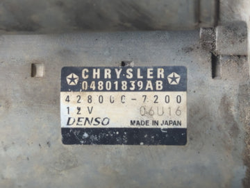 2011-2020 Dodge Grand Caravan Car Starter Motor Solenoid OEM P/N:428000-7200 04801839AB Fits OEM Used Auto Parts