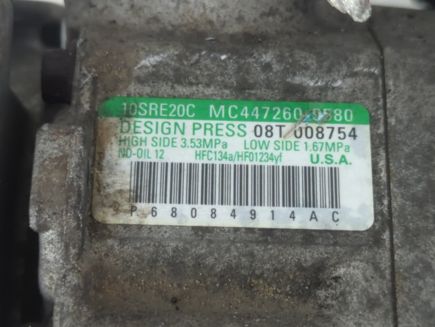 2011-2019 Dodge Journey Air Conditioning A/c Ac Compressor Oem - Oemusedautoparts1.com