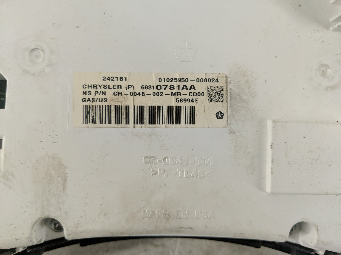 2017 Dodge Journey Instrument Cluster Speedometer Gauges P/N:68310781AA Fits OEM Used Auto Parts - Oemusedautoparts1.com