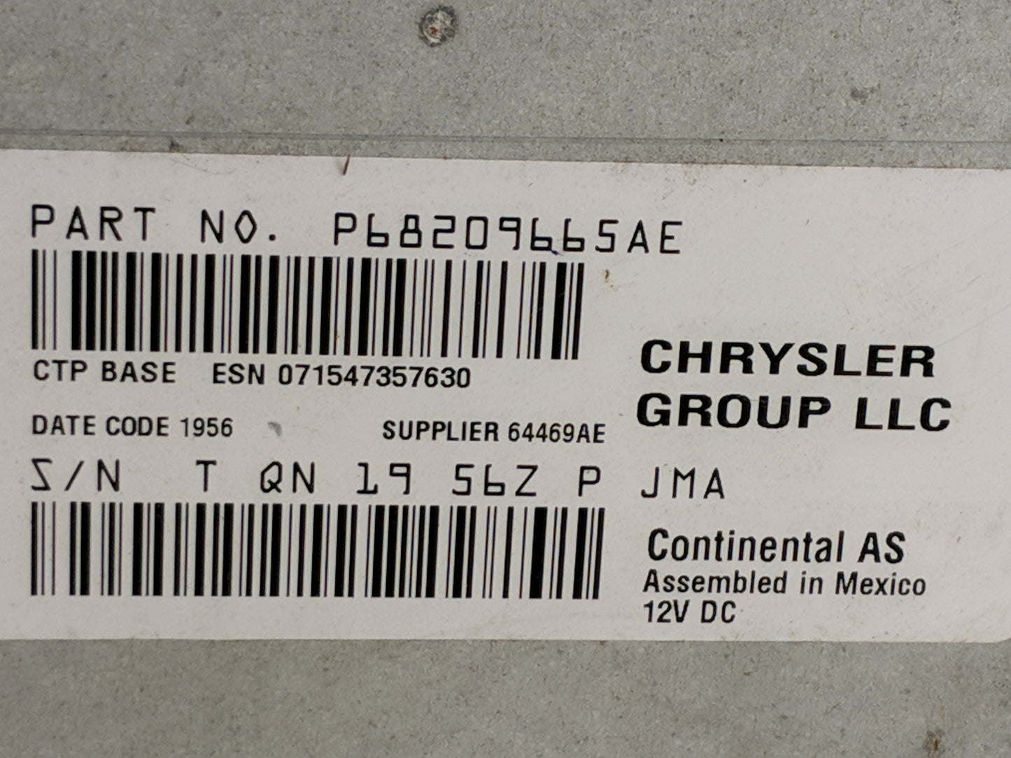 2017 Dodge Journey Radio AM FM Cd Player Receiver Replacement P/N:P68209665AE Fits OEM Used Auto Parts - Oemusedautoparts1.c