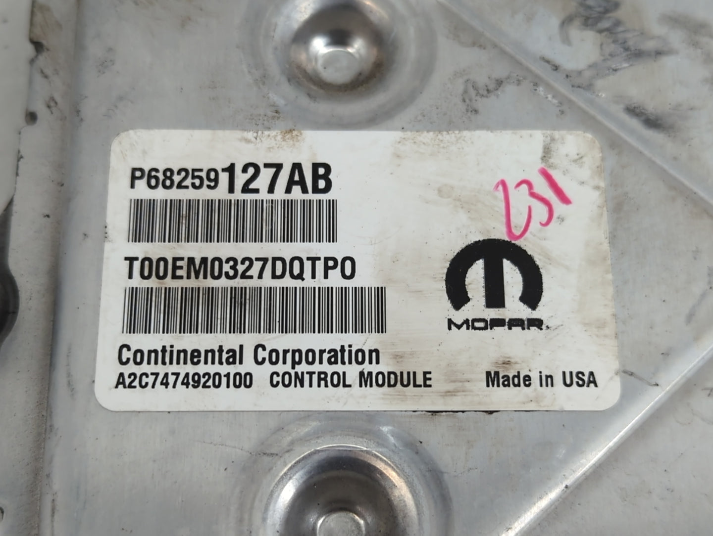 2016-2020 Dodge Journey PCM Engine Control Computer ECU ECM PCU OEM P/N:P68259127AB Fits Fits 2016 2017 2018 2019 2020 OEM U