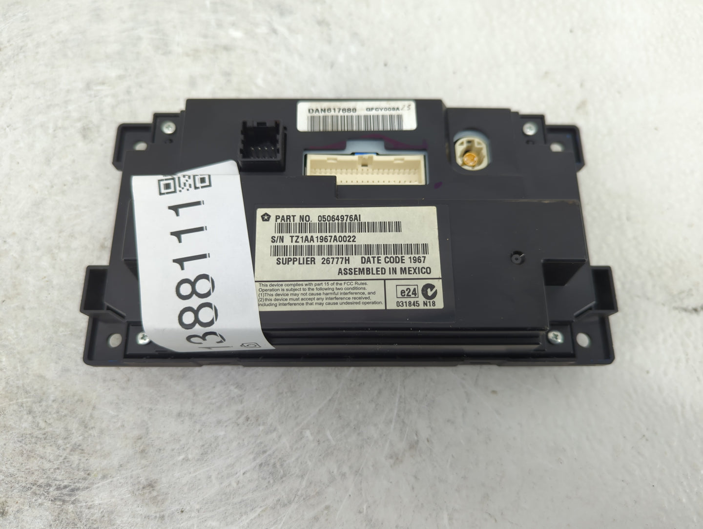 2017 Dodge Journey Information Display Screen - Oemusedautoparts1.com