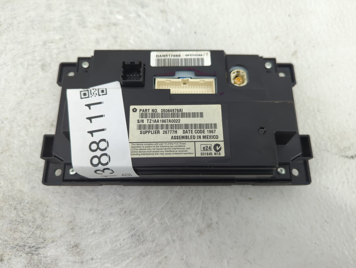 2017 Dodge Journey Information Display Screen - Oemusedautoparts1.com