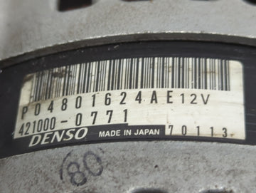 2011-2019 Dodge Journey Alternator Replacement Generator Charging Assembly Engine OEM P/N:421000-0771 P04801624AE Fits OEM Used Auto Parts