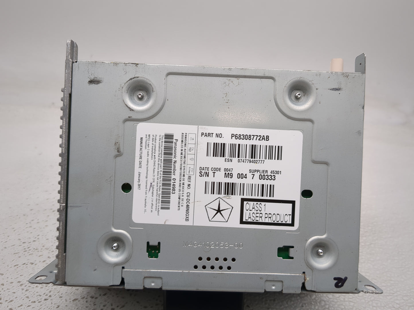 2017 Dodge Journey Radio AM FM Cd Player Receiver Replacement P/N:68308772AB Fits OEM Used Auto Parts - Oemusedautoparts1.co