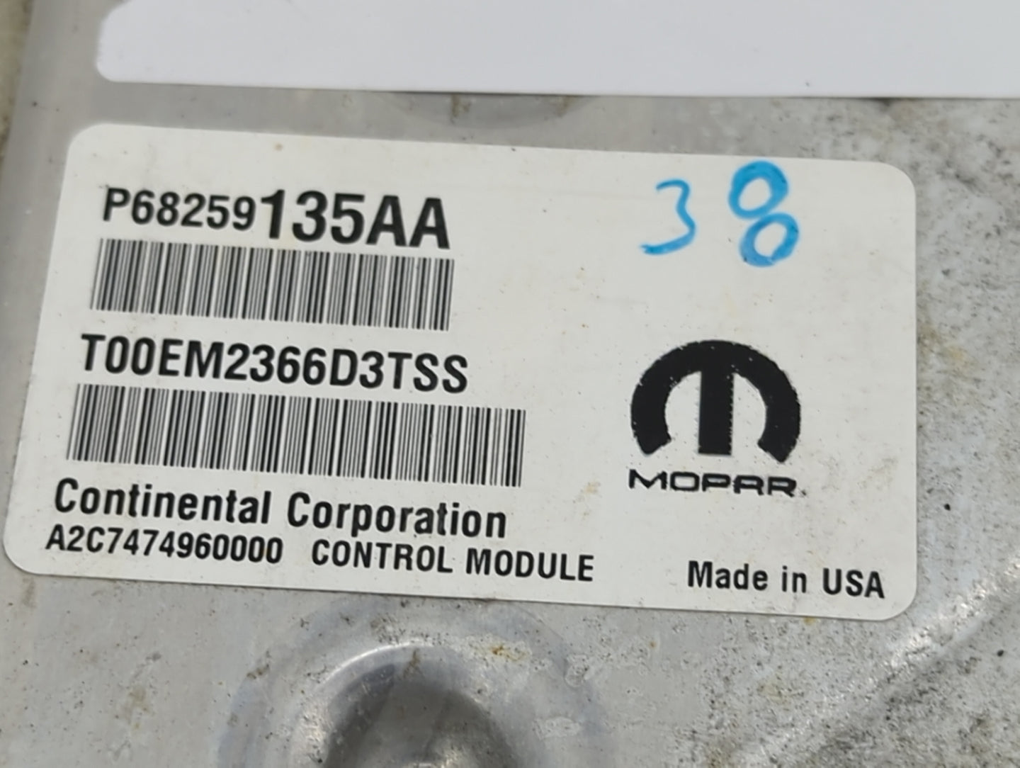 2016-2019 Dodge Journey PCM Engine Control Computer ECU ECM PCU OEM P/N:P68259135AA T00EM2366D3TSS Fits Fits 2016 2017 2018 