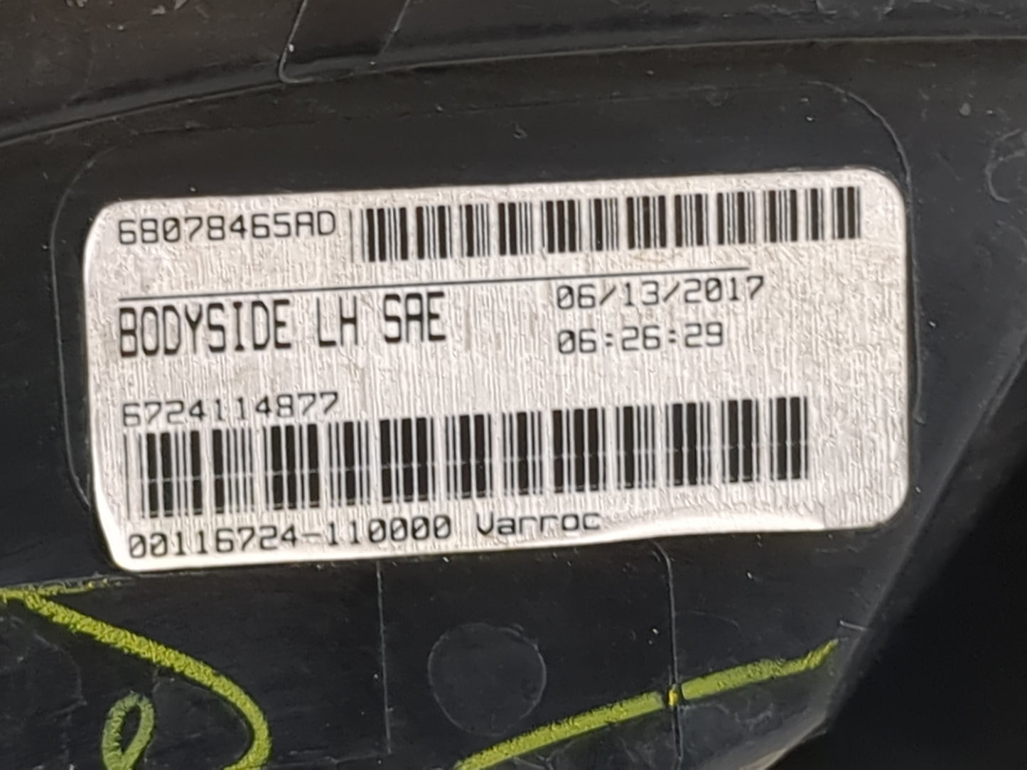 2017 Dodge Journey Tail Light Assembly Driver Left OEM P/N:68078465AD Fits OEM Used Auto Parts - Oemusedautoparts1.com