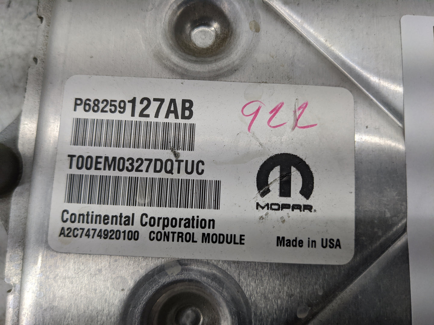 2016-2020 Dodge Journey PCM Engine Control Computer ECU ECM PCU OEM P/N:P68259127AB T00EM0327DQTUC Fits OEM Used Auto Parts 