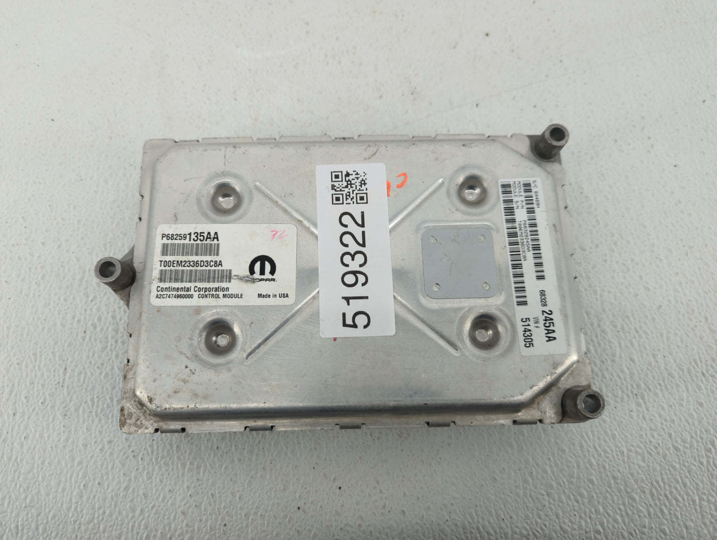 2016-2019 Dodge Journey PCM Engine Control Computer ECU ECM PCU OEM P/N:P68259135AA P68259135AB Fits Fits 2016 2017 2018 201