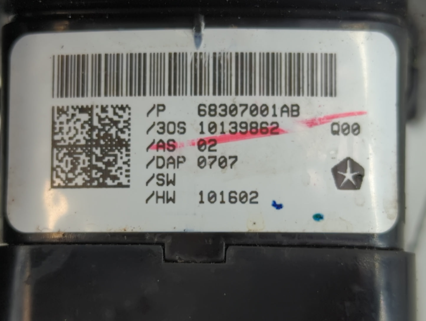 2011-2019 Dodge Journey Master Power Window Switch Replacement Driver Side Left P/N:68307001AB Fits OEM Used Auto Parts - Oe